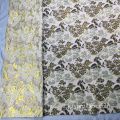 Tessuto strutturato jacquard fiore marrone